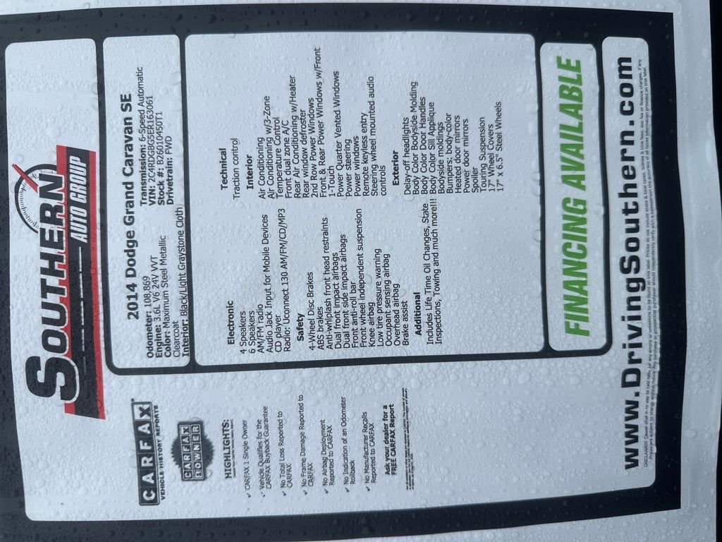 Used 2014 Dodge Grand Caravan SE w/ Quick Order Package 29E SE image 12