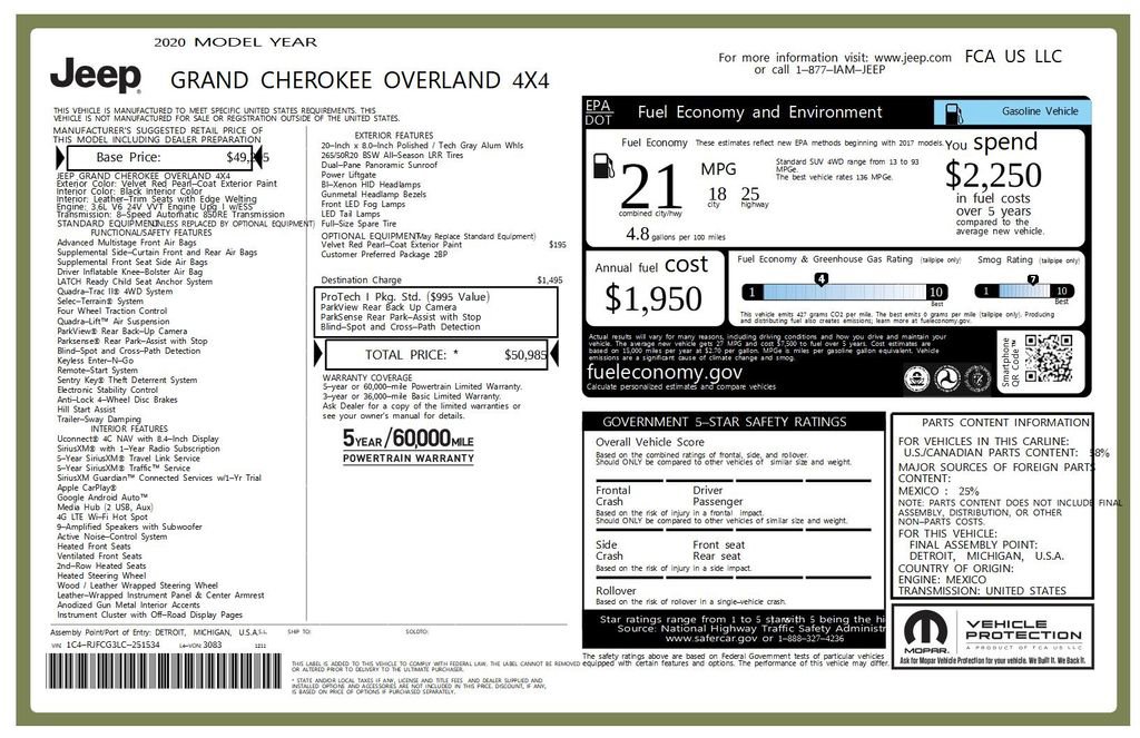 Used 2020 Jeep Grand Cherokee Overland image 47