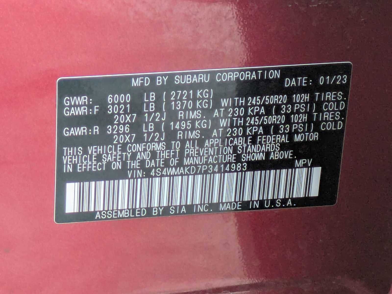 Used 2023 Subaru Ascent Onyx Edition Limited image 37