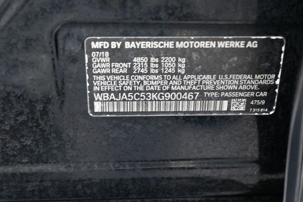 Used 2019 BMW 530i w/ Premium Package RWD image 18