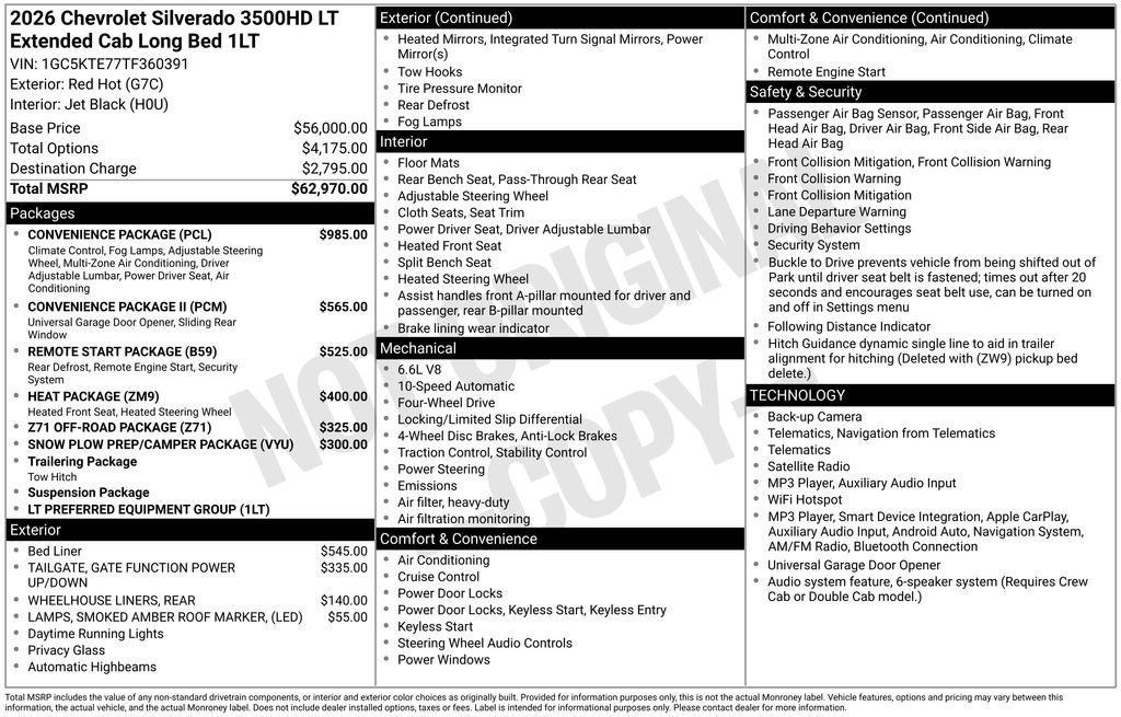 New 2026 Chevrolet Silverado 3500 LT w/ Convenience Package AWD/4WD image 23