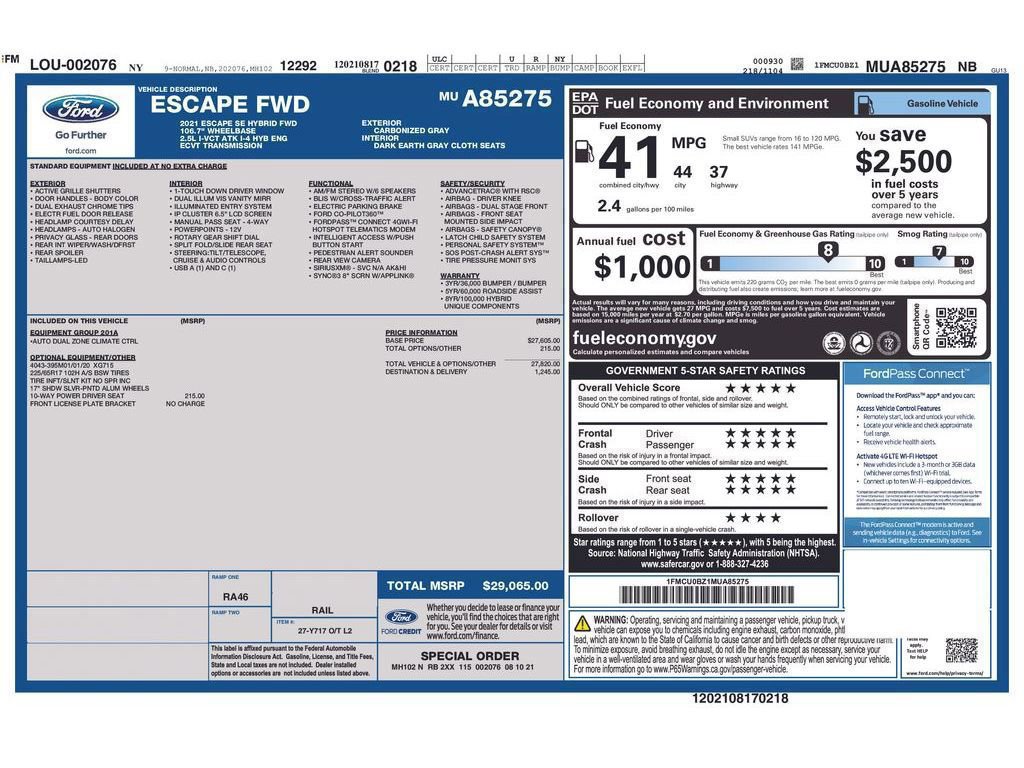 Used 2021 Ford Escape SE FWD image 2