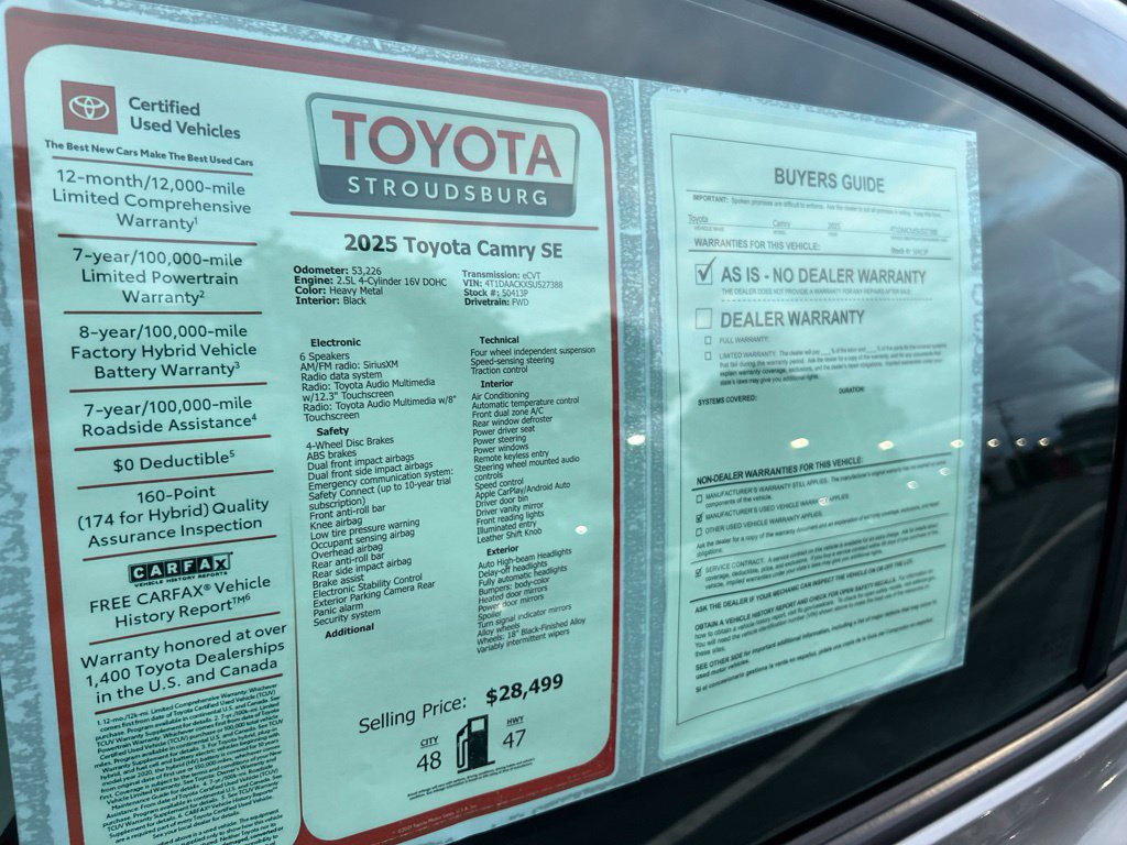 Certified 2025 Toyota Camry SE FWD image 30