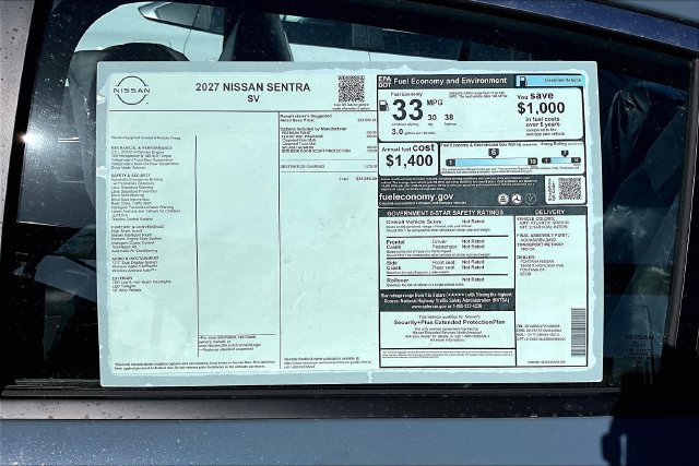 New 2027 Nissan Sentra SV w/ Floor Mat Package FWD image 12