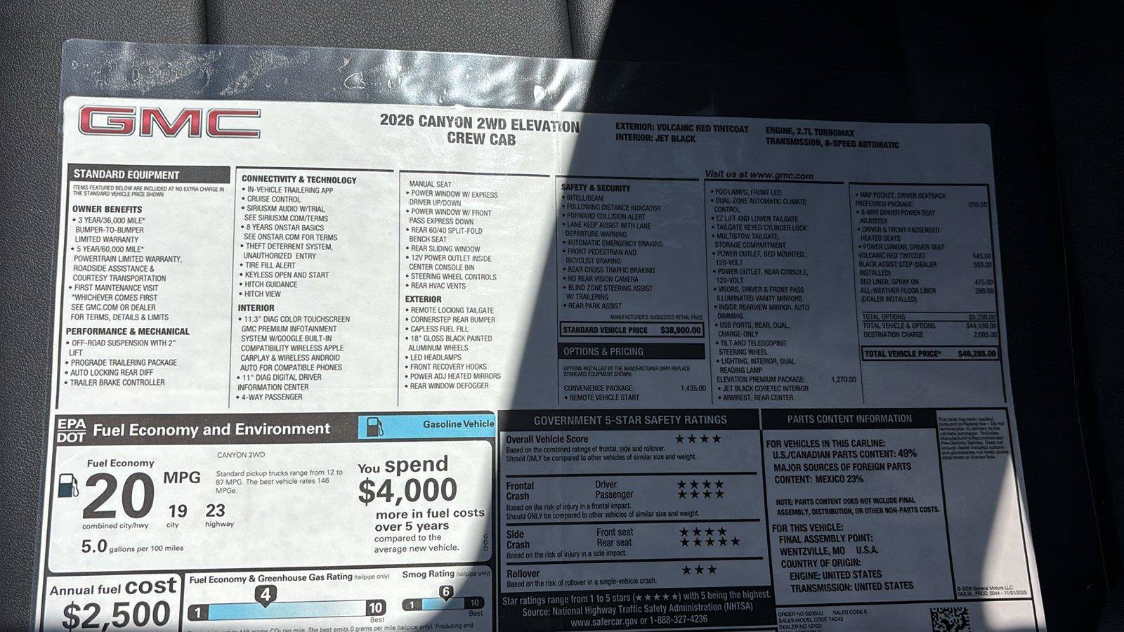 New 2026 GMC Canyon Elevation w/ Convenience Package RWD image 37
