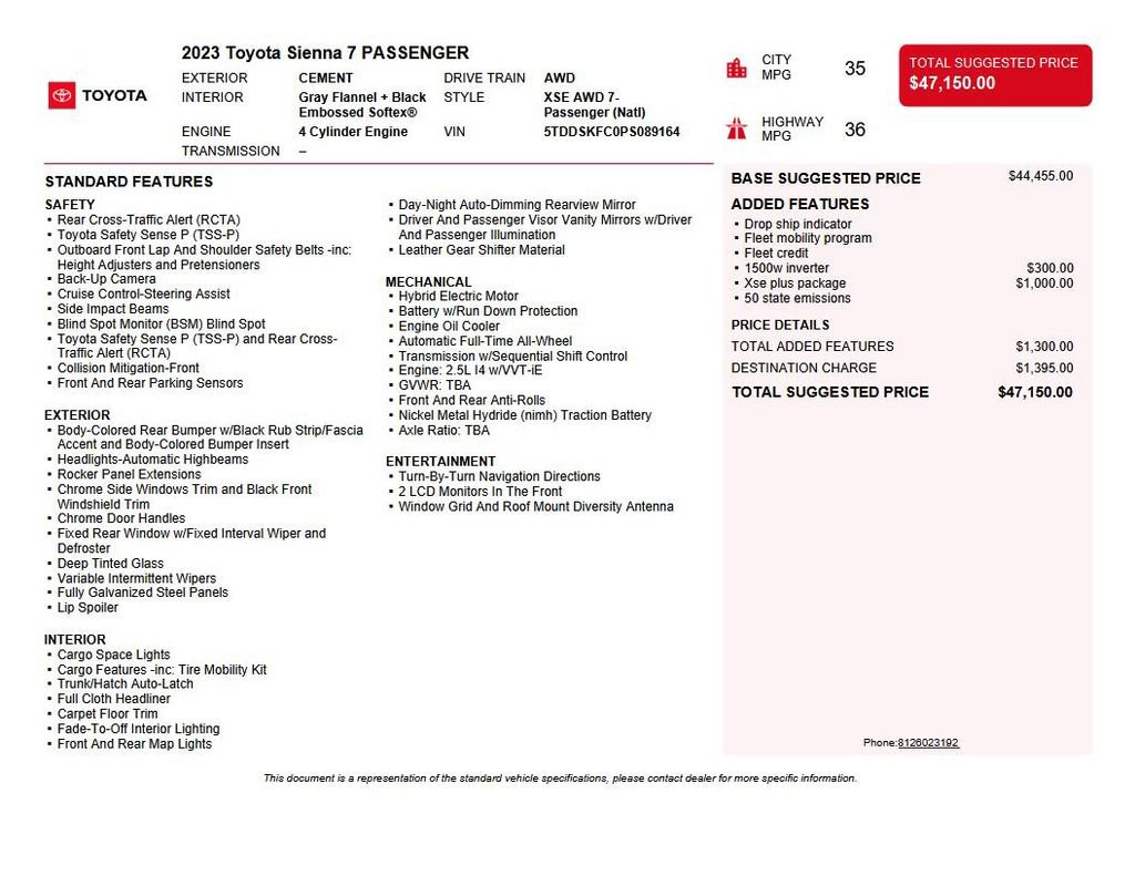 Used 2023 Toyota Sienna XSE image 45