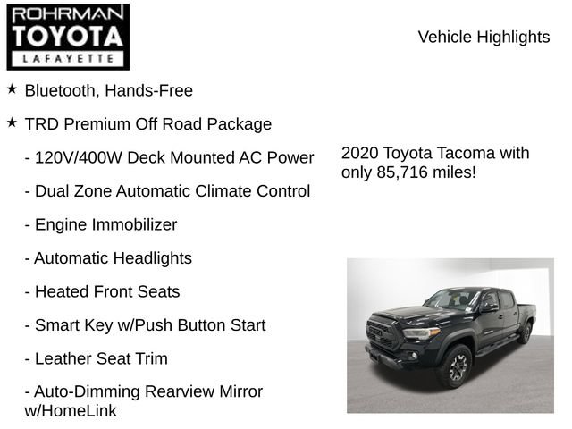Used 2020 Toyota Tacoma TRD Off-Road w/ TRD Premium Off Road Package AWD/4WD image 8