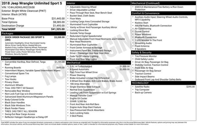 Used 2018 Jeep Wrangler Unlimited Sport S image 26
