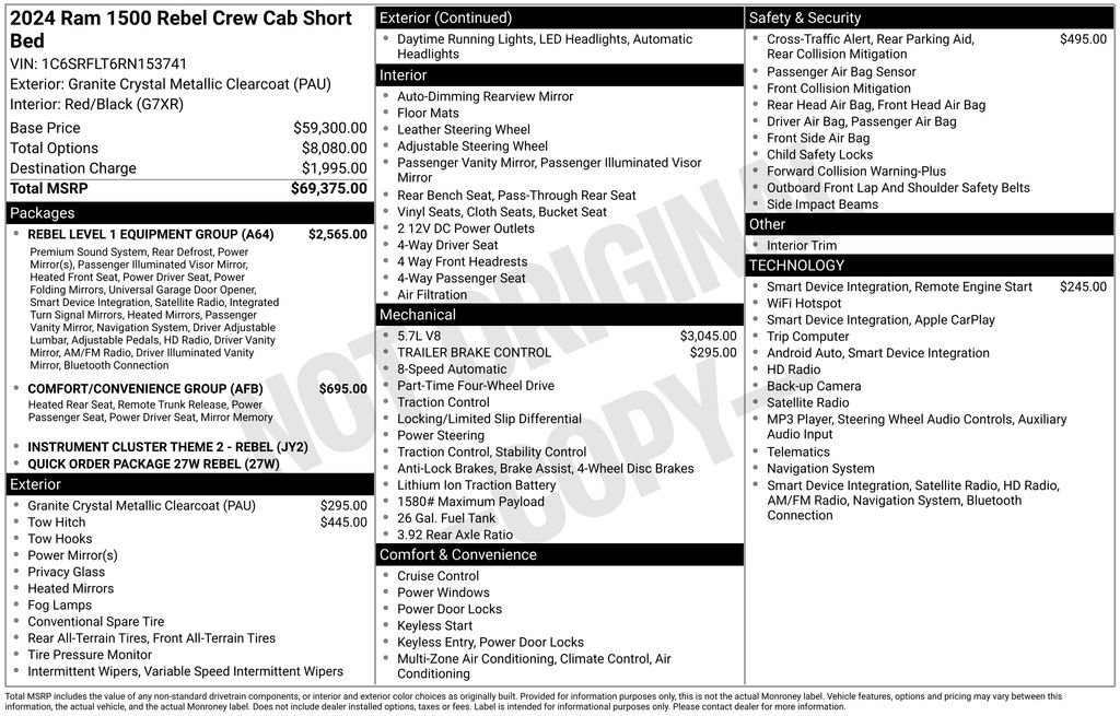 Used 2024 RAM 1500 Rebel w/ Rebel Level 1 Equipment Group AWD/4WD image 36