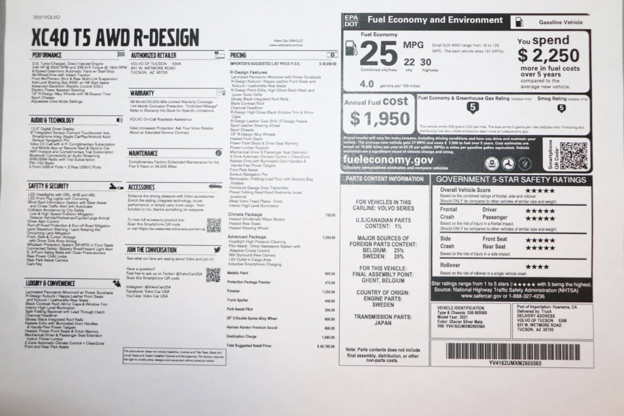 Used 2021 Volvo XC40 T5 R-Design w/ Advanced Package image 39