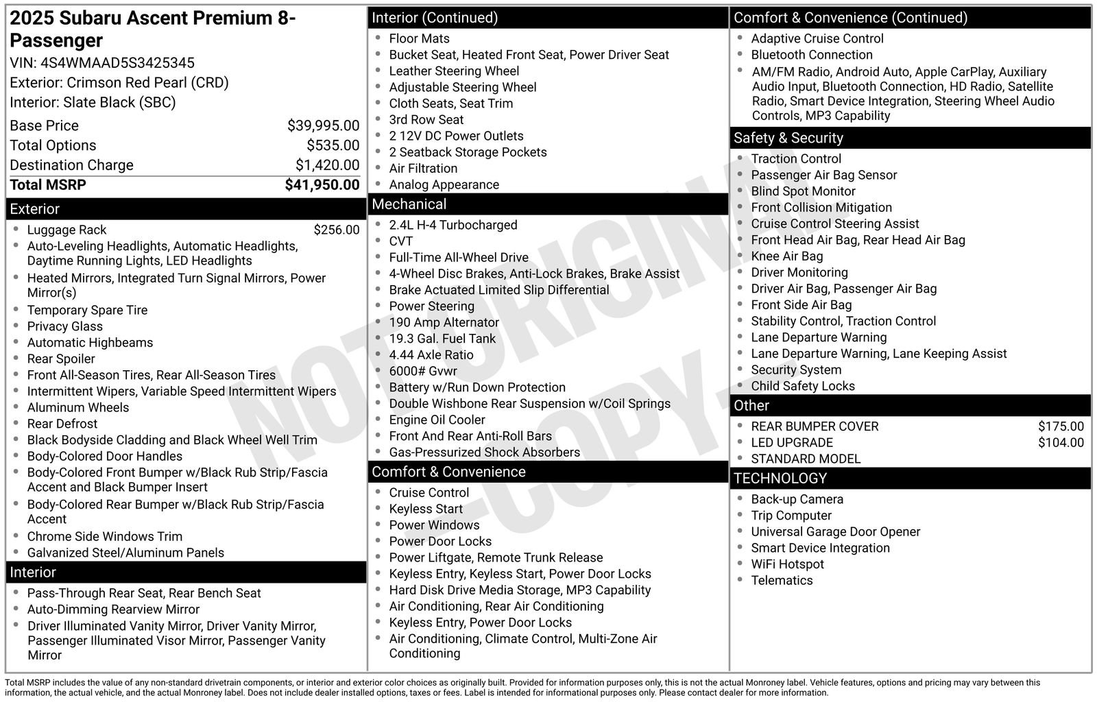 Certified 2025 Subaru Ascent Premium image 11