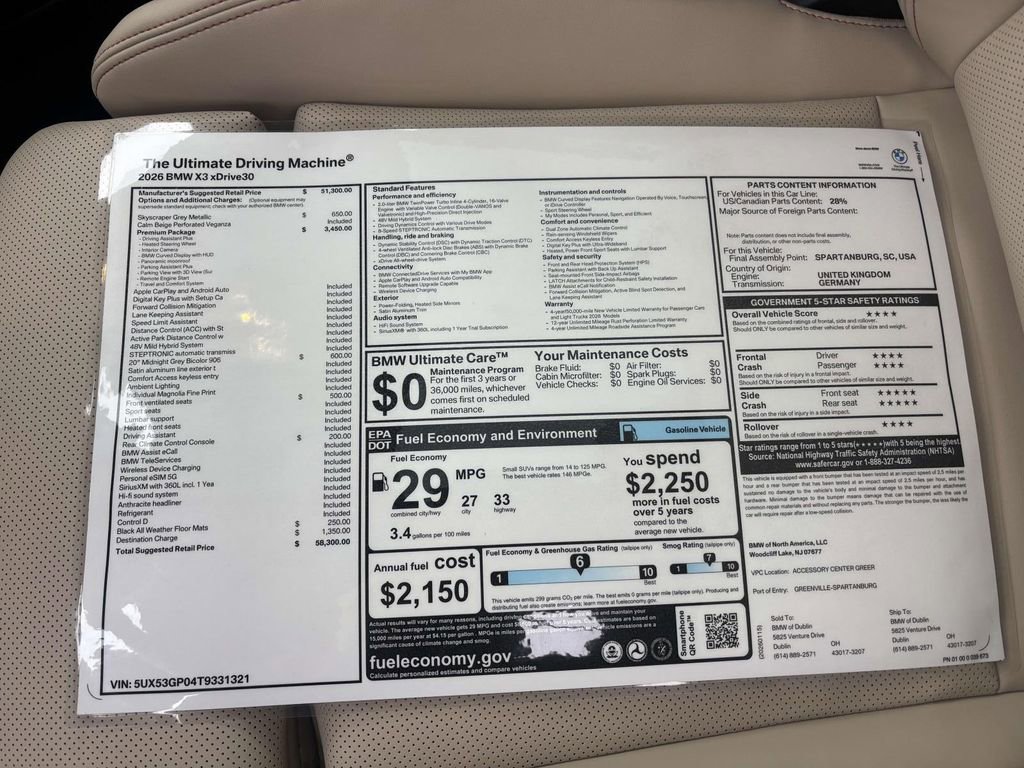 New 2026 BMW X3 xDrive30 w/ Premium Package image 32