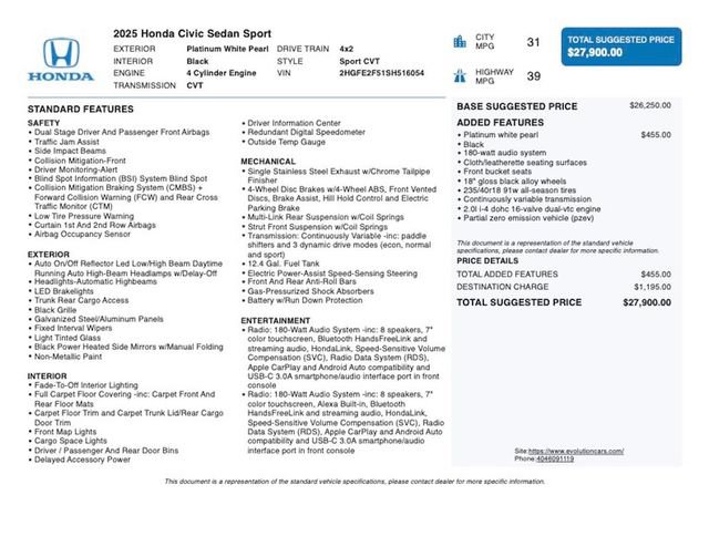 Used 2025 Honda Civic Sport image 4
