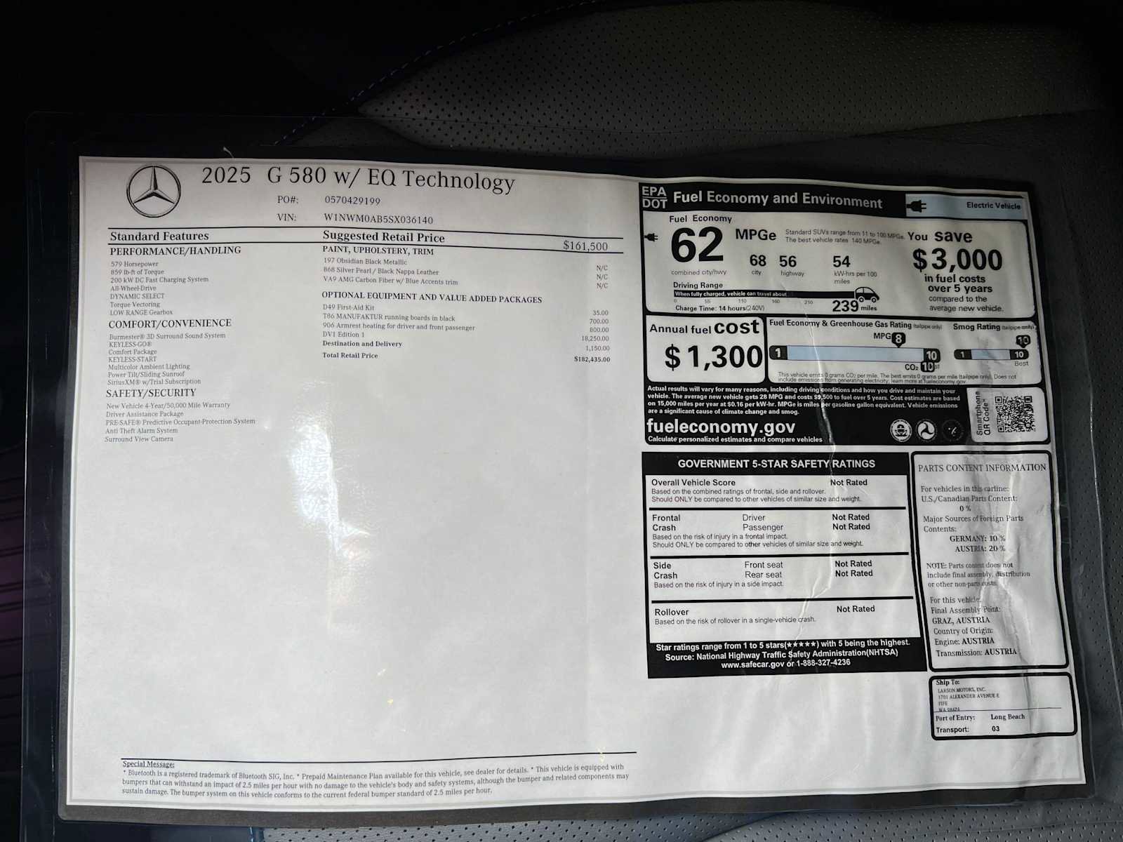 New 2025 Mercedes-Benz G 580 w/ EQ Technology image 44