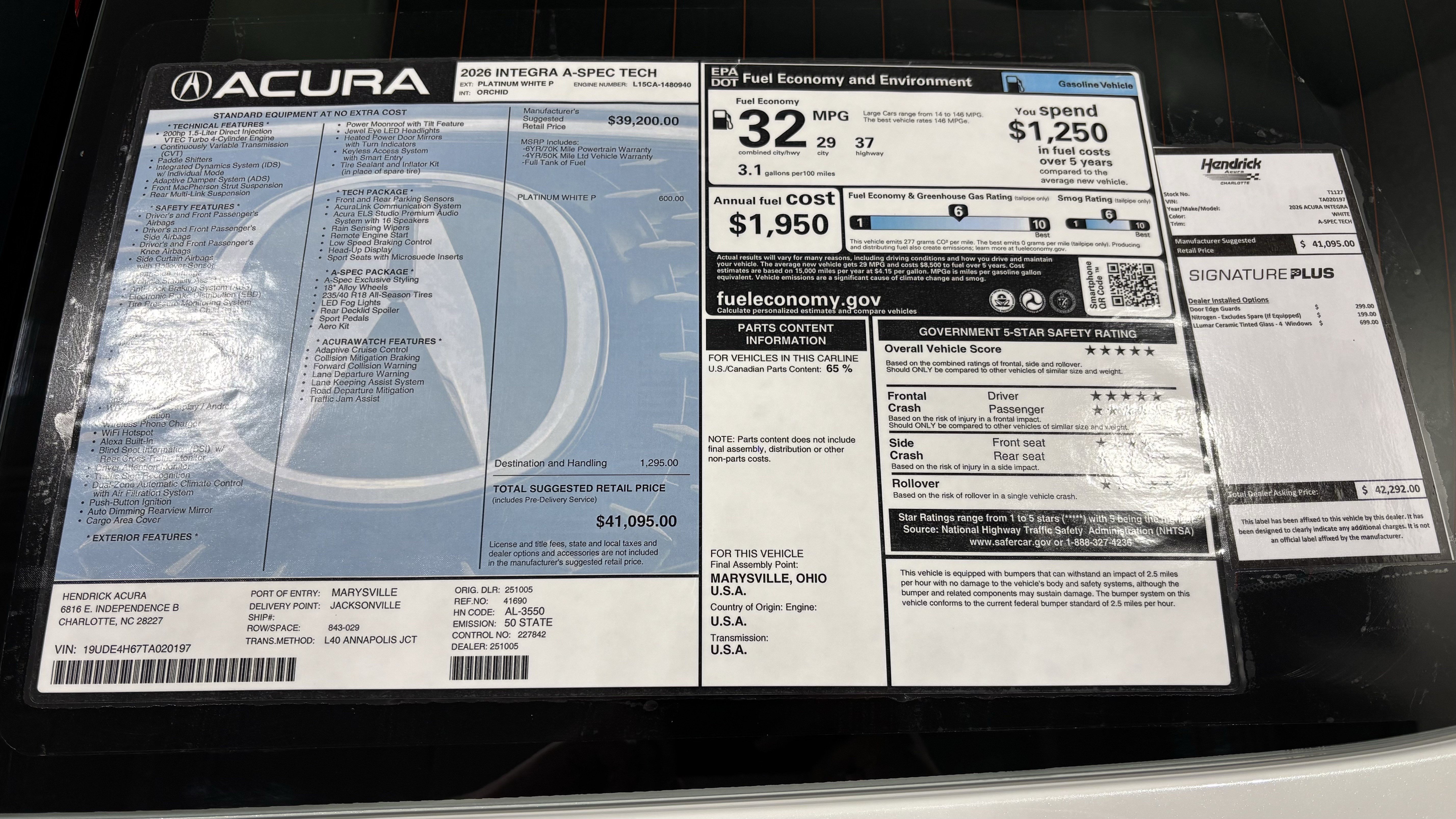 New 2026 Acura Integra A-Spec w/ Technology Package FWD image 33