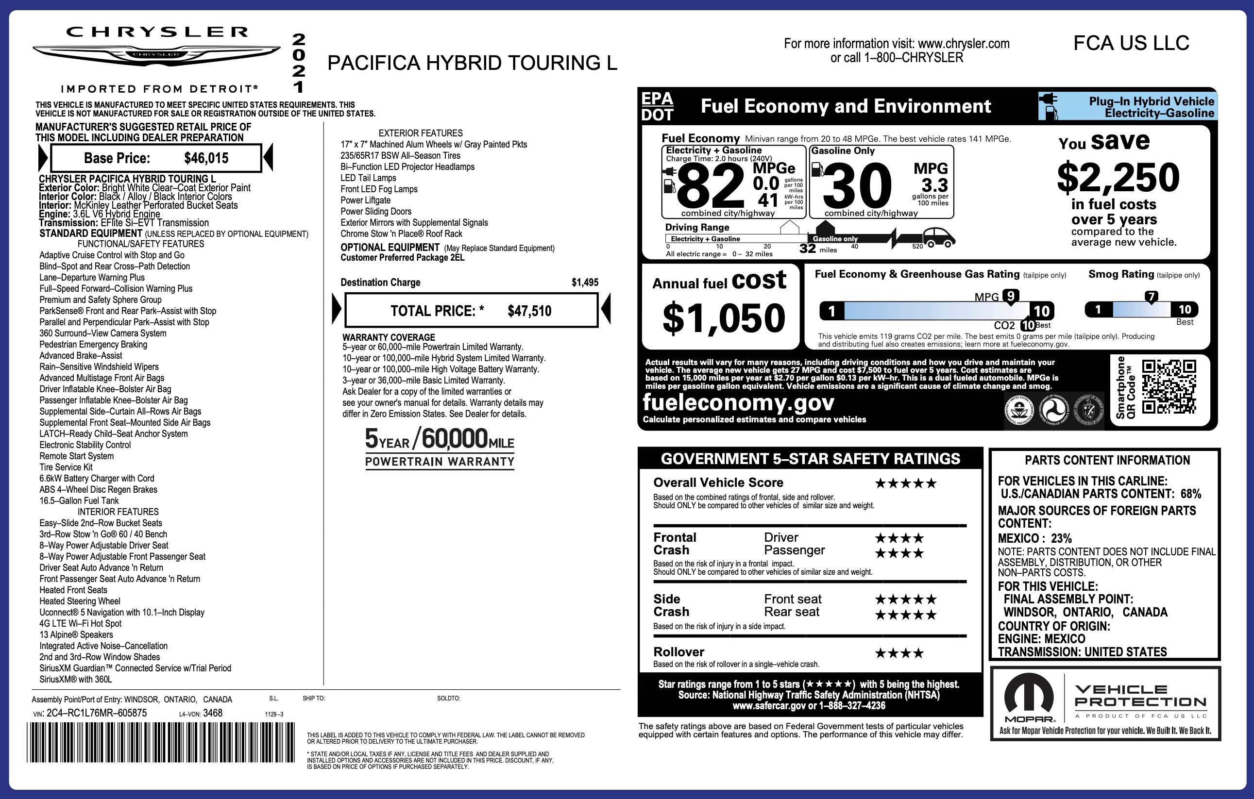 Used 2021 Chrysler Pacifica Touring-L FWD image 4
