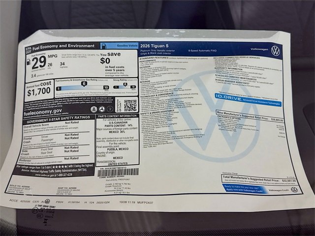 New 2026 Volkswagen Tiguan S image 19