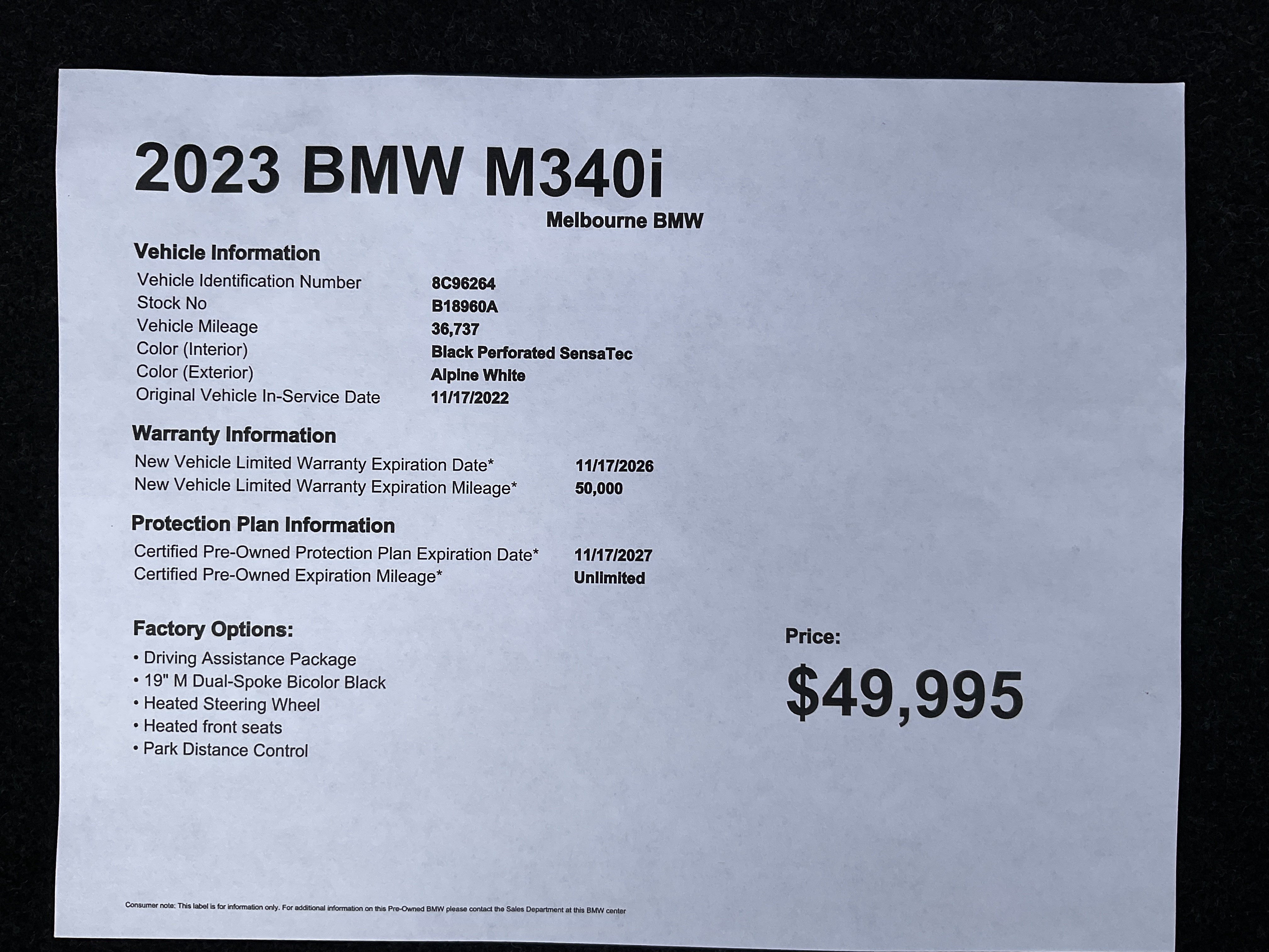 Used 2023 BMW M340i w/ Driving Assistance Package RWD image 36