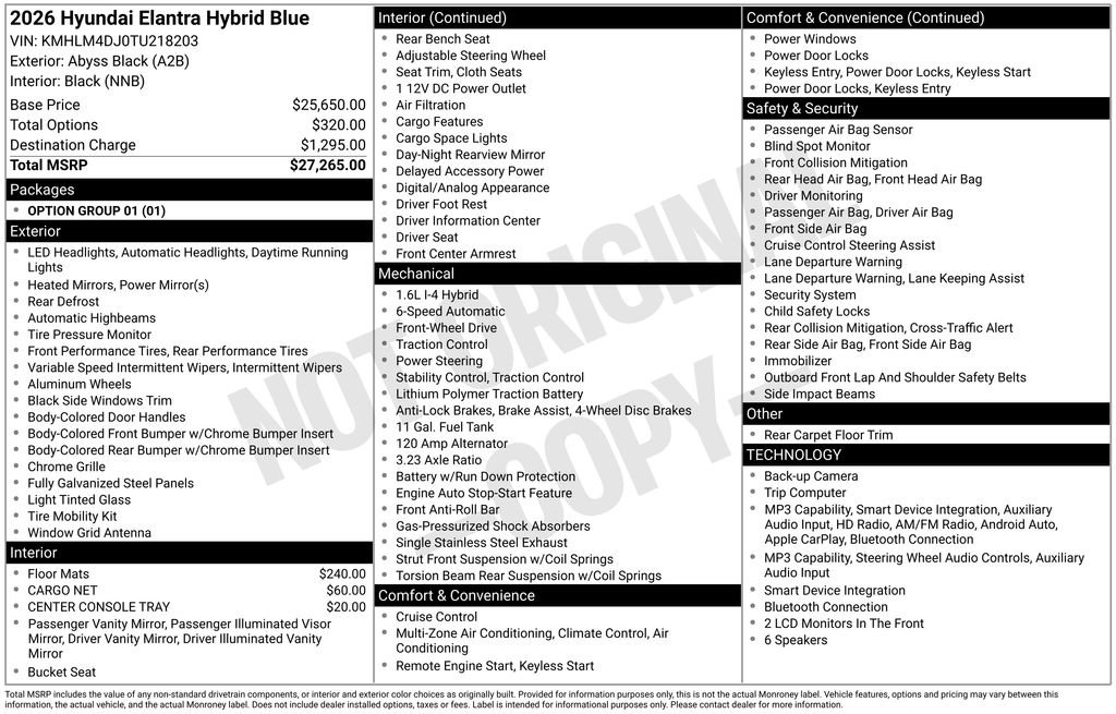 New 2026 Hyundai Elantra Hybrid FWD image 6