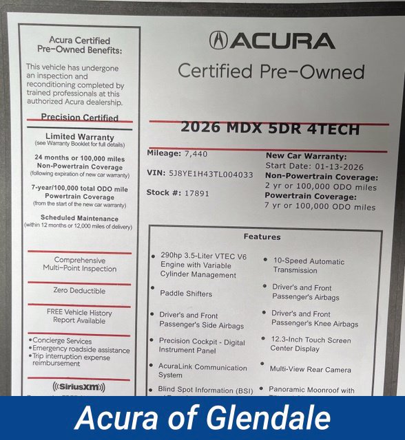 Certified 2026 Acura MDX w/ Technology Package AWD/4WD image 2