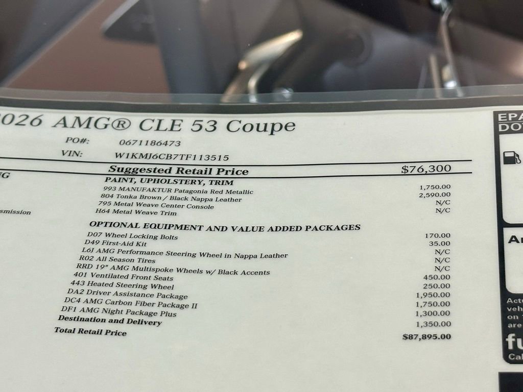 New 2026 Mercedes-Benz CLE 53 AMG 4MATIC Coupe image 18