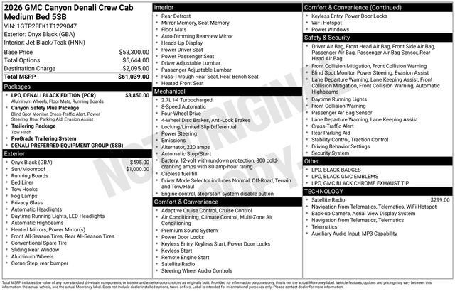 New 2026 GMC Canyon Denali w/ LPO, Denali Black Edition AWD/4WD image 25