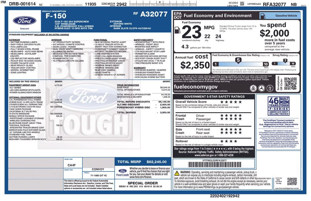 Used 2024 Ford F150 XLT w/ Equipment Group 302A MID AWD/4WD image 17