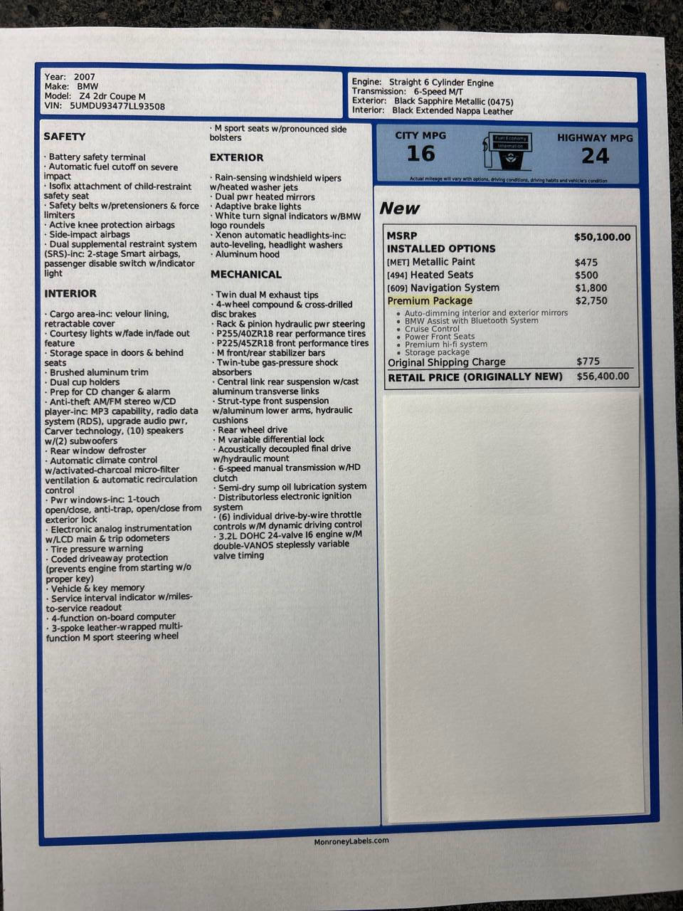 Used 2007 BMW M Coupe image 2