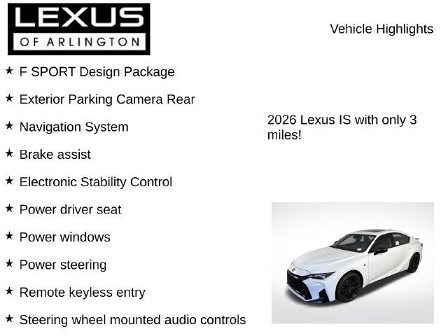 New 2026 Lexus IS 350 F Sport AWD/4WD image 8