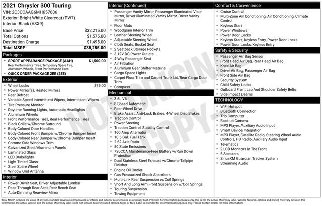 Used 2021 Chrysler 300 Touring w/ Sport Appearance Package RWD image 26