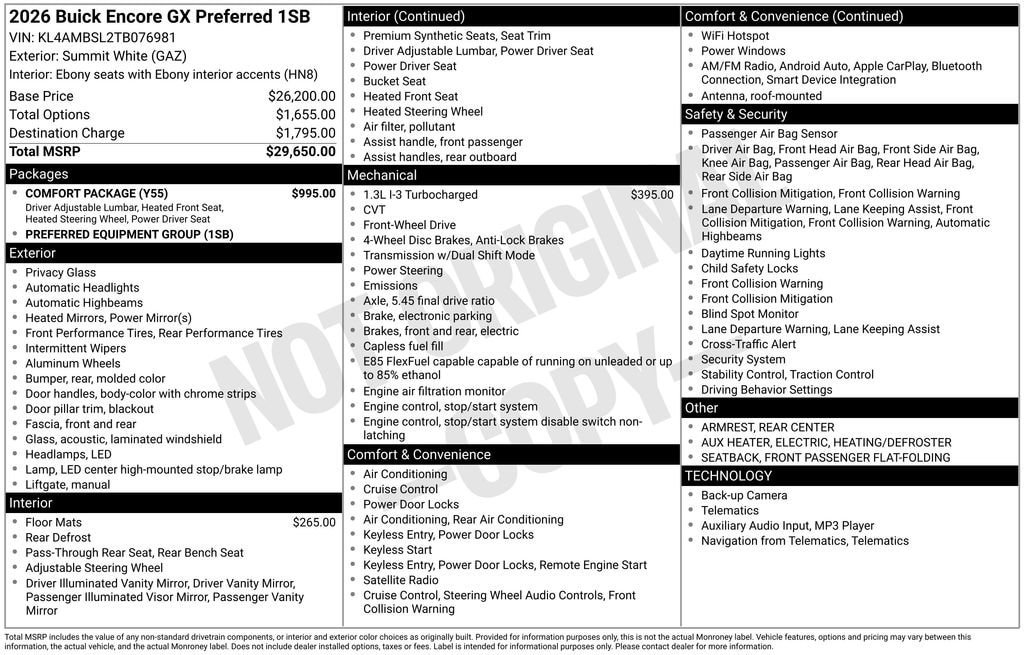 New 2026 Buick Encore GX Preferred w/ Comfort Package FWD image 4