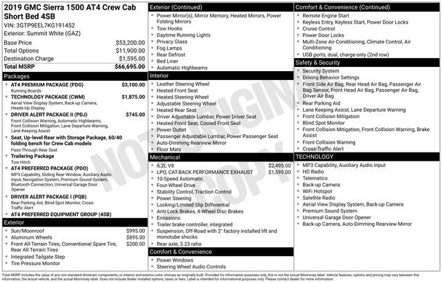 Certified 2019 GMC Sierra 1500 AT4 w/ AT4 Premium Package AWD/4WD image 47