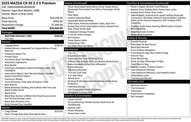 Used 2025 MAZDA CX-50 AWD 2.5 S w/ Weather Package image 29