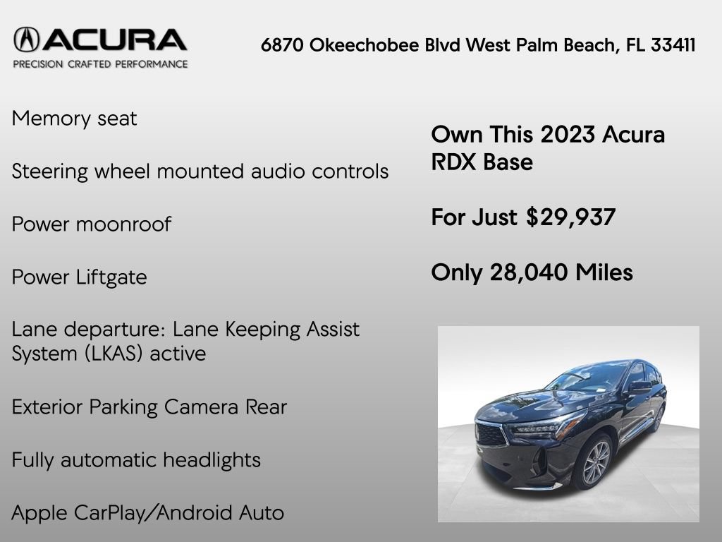 Certified 2023 Acura RDX w/ Technology Package FWD image 20
