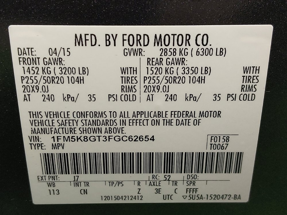 Used 2015 Ford Explorer Sport w/ Equipment Group 401A AWD/4WD image 33
