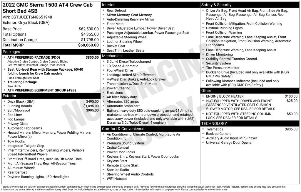 Used 2022 GMC Sierra 1500 AT4 w/ AT4 Preferred Package AWD/4WD image 2