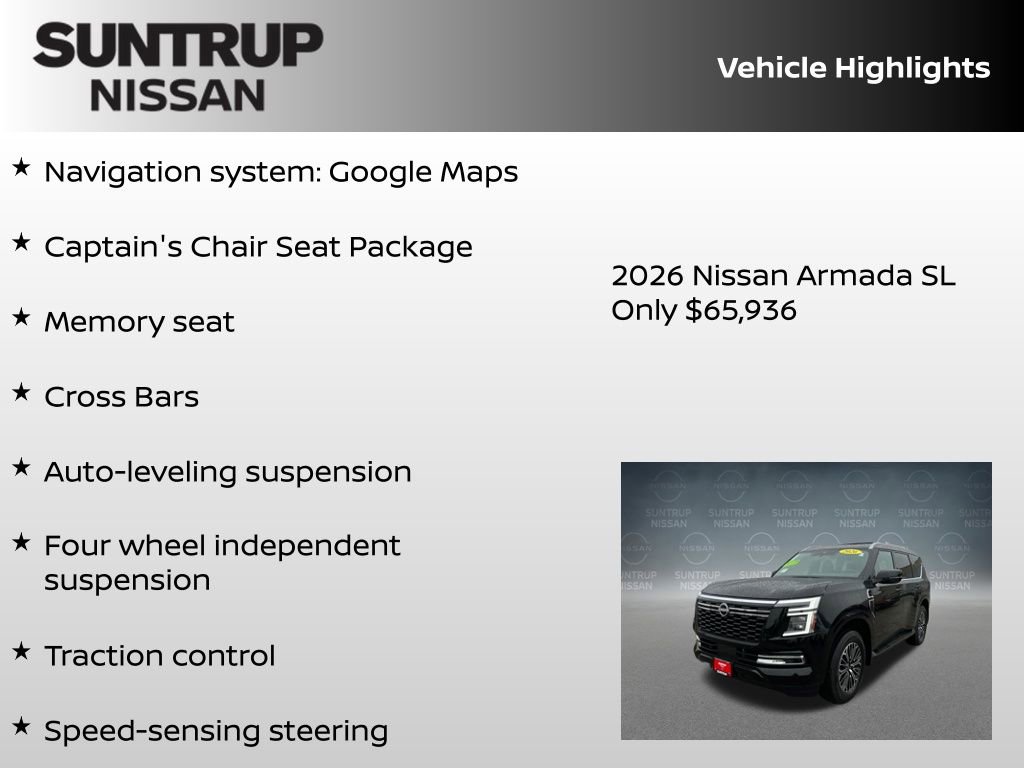 New 2026 Nissan Armada SL w/ Captain's Chari Seat Package AWD/4WD image 8