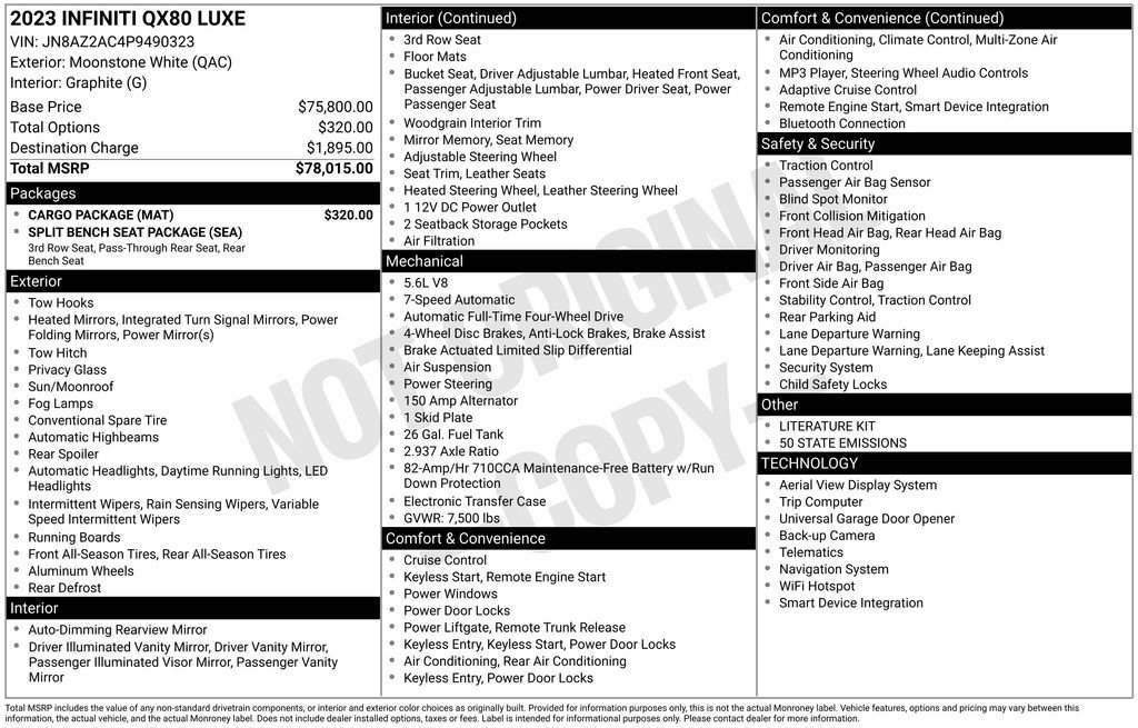Used 2023 INFINITI QX80 Luxe w/ Cargo Package image 35