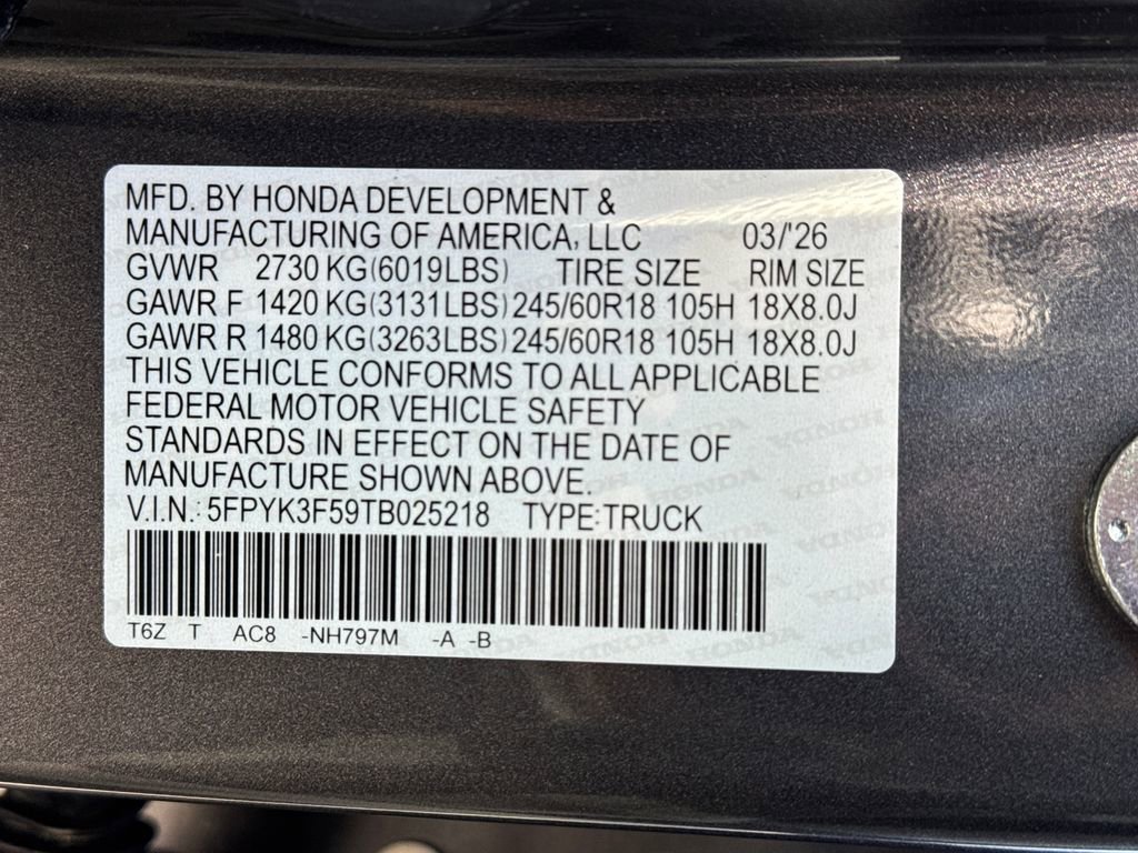 New 2026 Honda Ridgeline RTL image 26