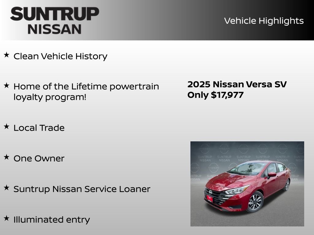 Certified 2025 Nissan Versa SV w/ Trunk Package image 8