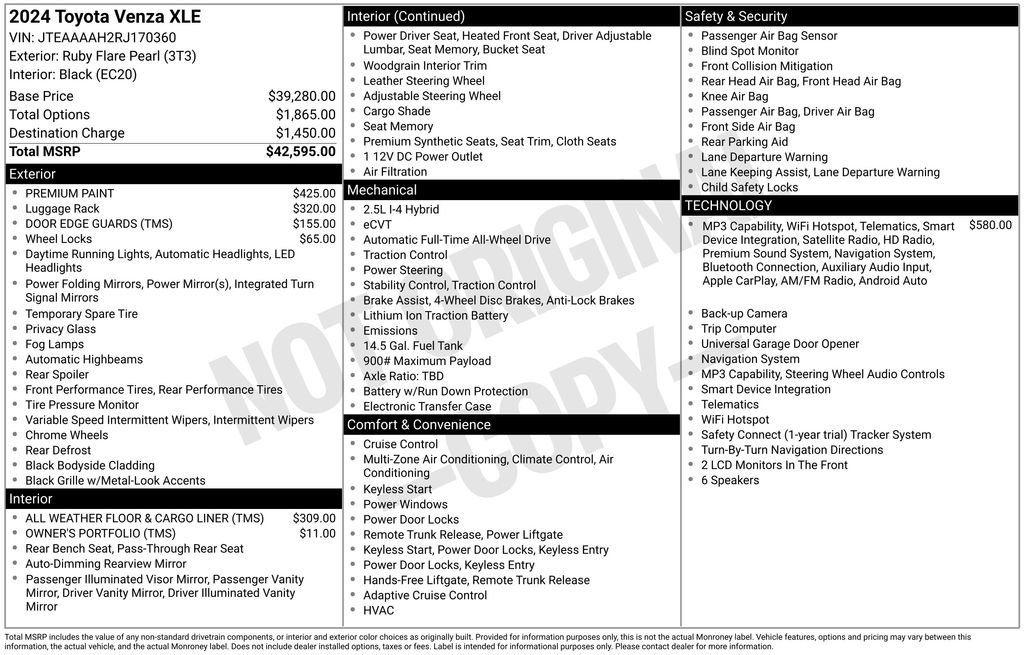 Certified 2024 Toyota Venza XLE AWD/4WD image 33