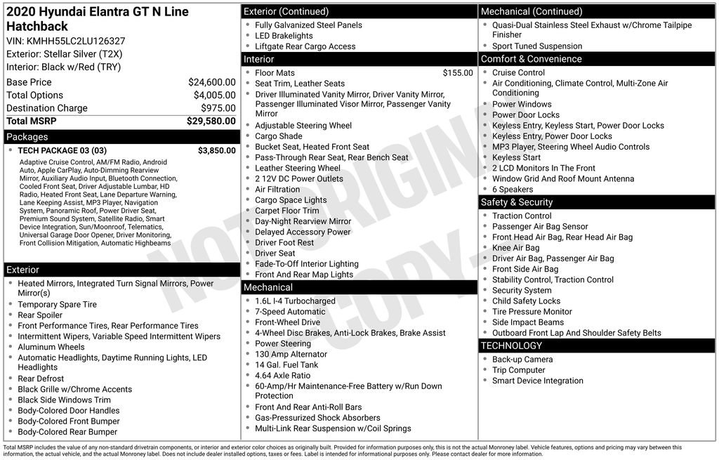 Used 2020 Hyundai Elantra GT N Line w/ Tech Package 03 image 5