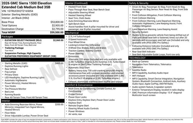 Used 2026 GMC Sierra 1500 Elevation w/ Elevation Select Package AWD/4WD image 34