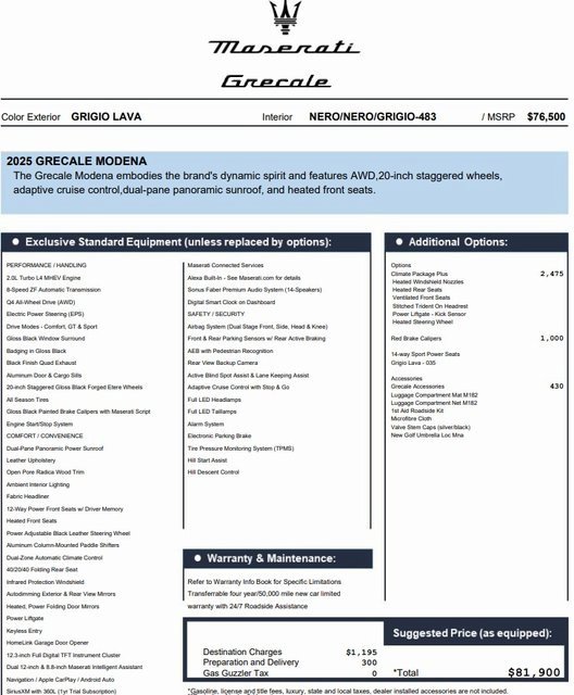 Used 2025 Maserati Grecale Modena