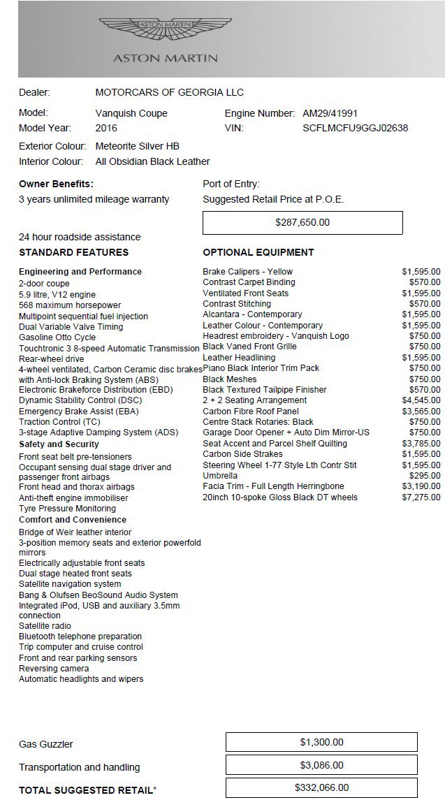 Used 2016 Aston Martin Vanquish Coupe image 44