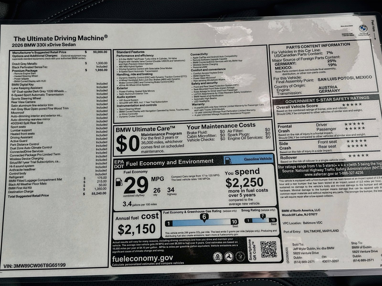 New 2026 BMW 330i xDrive Sedan w/ Premium Package AWD/4WD image 49