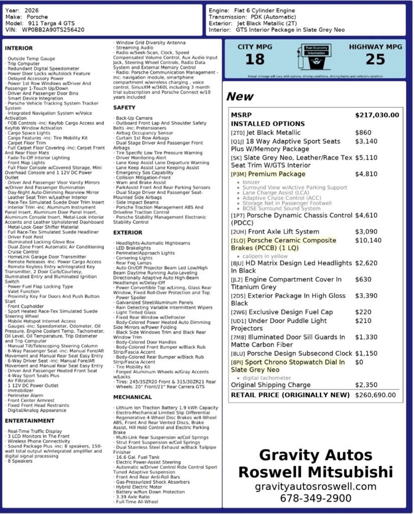 Used 2026 Porsche 911 Targa 4 GTS w/ Premium Package image 3