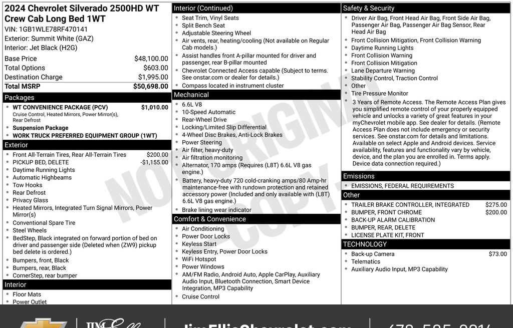 New 2024 Chevrolet Silverado 2500 W/T w/ WT Convenience Package RWD image 4