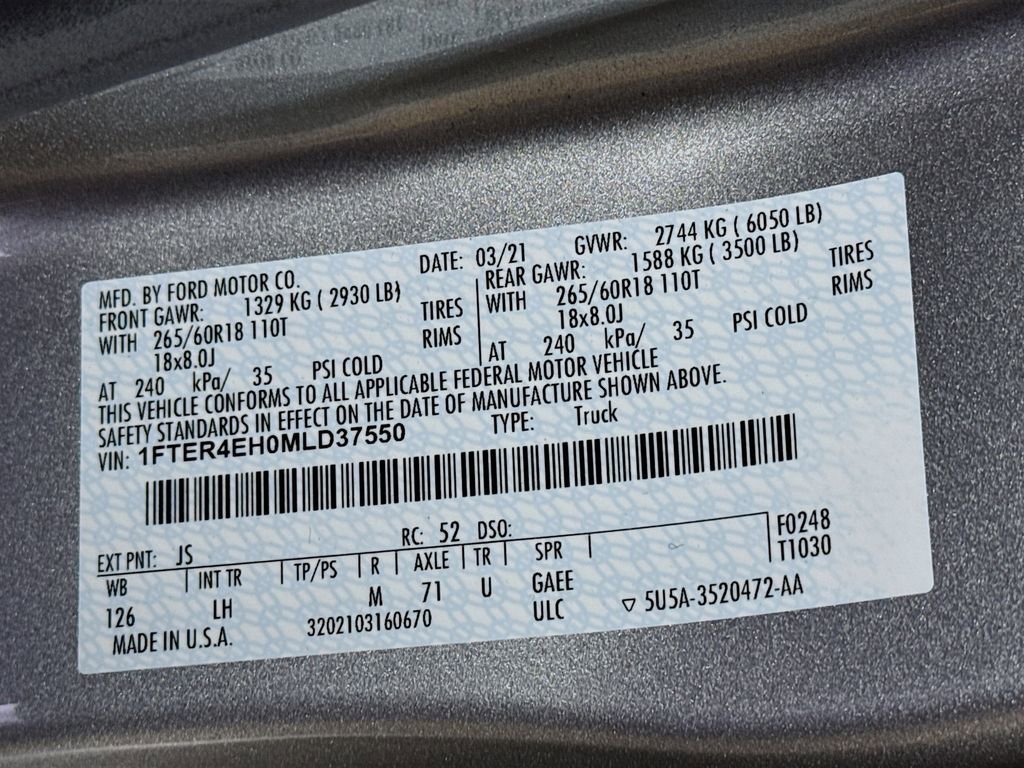 Used 2021 Ford Ranger XL w/ Equipment Group 101A High image 38