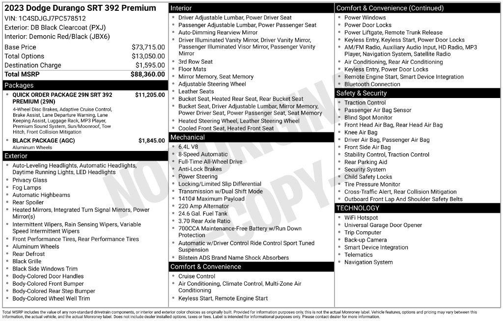Used 2023 Dodge Durango SRT AWD/4WD image 49